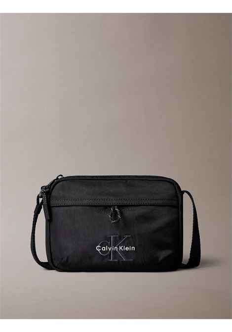Borsa per fotocamera in nylon con logo in evidenza